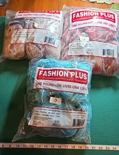 YOUR CHOICE: FASHION PLUS Mill-end Assortment Unknown Fibers REDS, AQUAS PURPLES