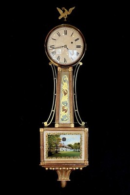 Antique 19th C. Willard/Boston Style Presentation American Banjo Regulator Clock