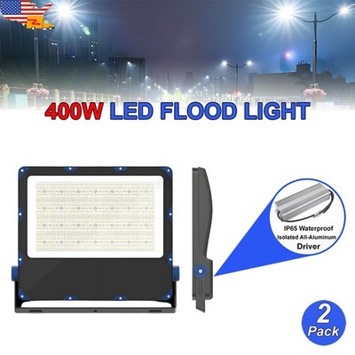 2 Pack 400w High Quality Yard Led Flood Light IP65 Waterproof 60000Lm 6500K CW