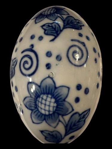 Vtg Set of 2 Porcelain Blue and White Chinoiserie Eggs 4.75” Tall 3” Diameter - 第 6/16 張圖片