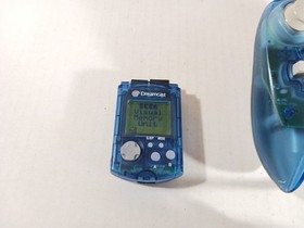SEGA Dreamcast Controller & VMU Lot BLUE Atomic HKT-7700 Tested New Battery Set