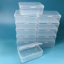 12 Pcs Small Clear Containers with Lids Small Mini Rectangle Clear Plastic Beads