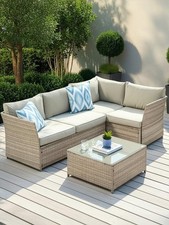 Calgary Corner Sofa Set Patio Garden Lounge Furniture UK