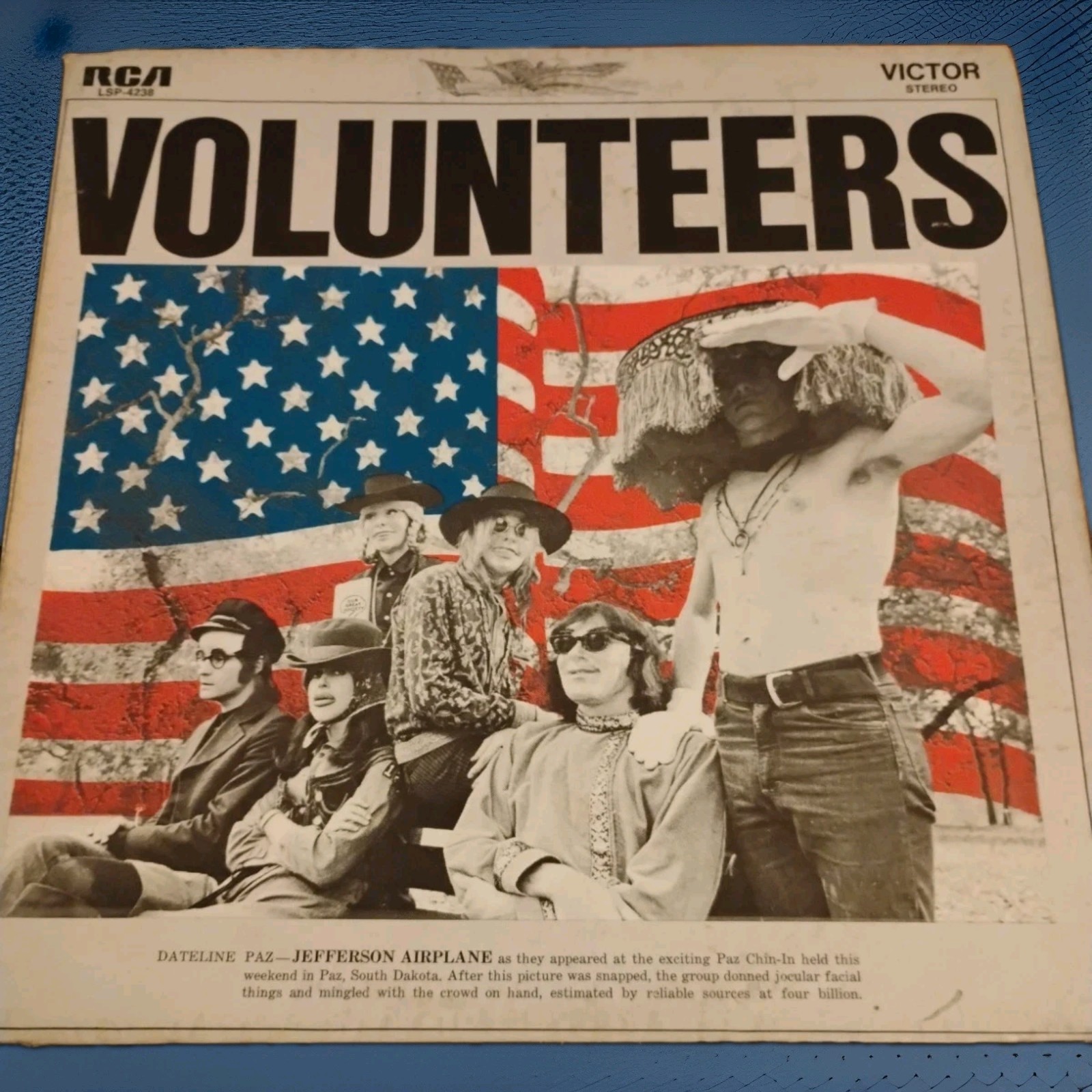 JEFFERSON AIRPLANE: Volunteers 1969 LP RCA LSP-4238 1ST PRESS VG/VG/VG+
