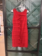 NWT Adriana Papell Red Tiered Sleeveless Sequin Dress Size 10