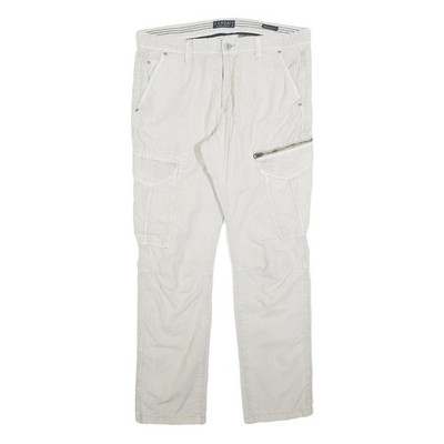 CANDA Herren Slim Beige Cargo Hose Baumwollmischung W36 L30 Utility Reißverschlusstasche