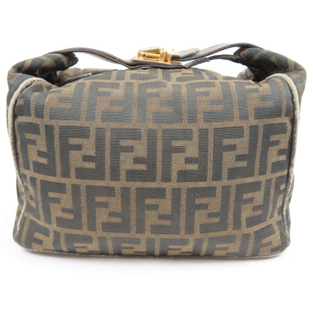 FENDI Zucca Vanity Hand Bag Pouch Brown FF Logo Women's Auth