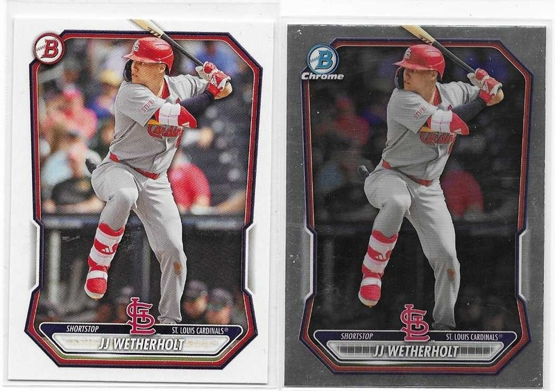2026 Bowman Prospect & Chrome Prospect J.J. Wetherholt Cardinals SS 2 Card Lot