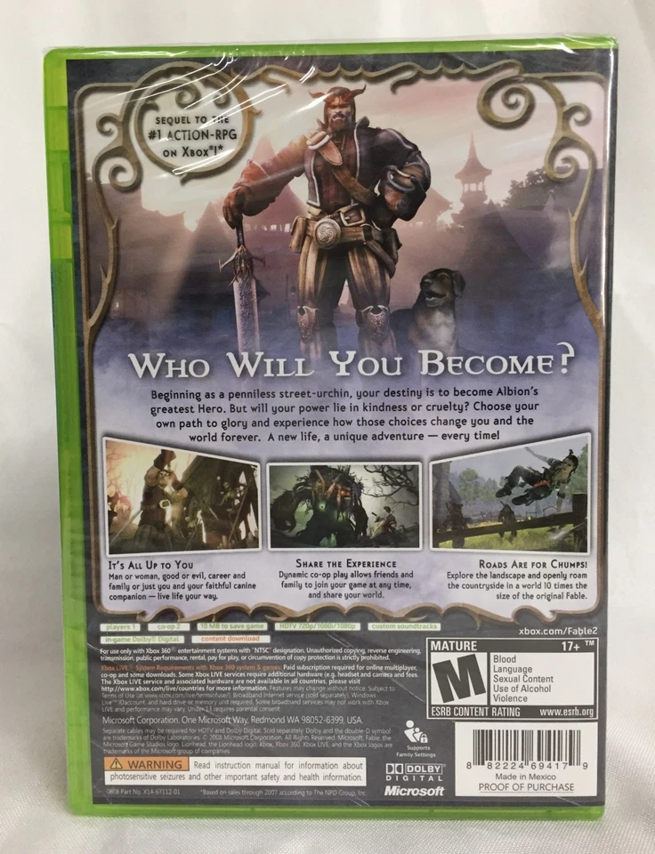 NEW sealed FABLE II 2 Xbox 360 ORIGINAL PRINT Do Not Sell Before DNSB STICKER - Image 2 of 4