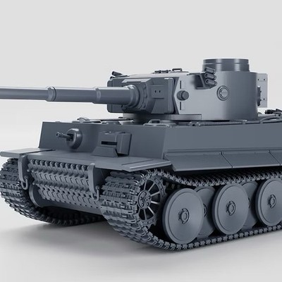 Tiger I Ausf.H 1/56 Scale 3D Printed Resin Kit With Three Tank Men