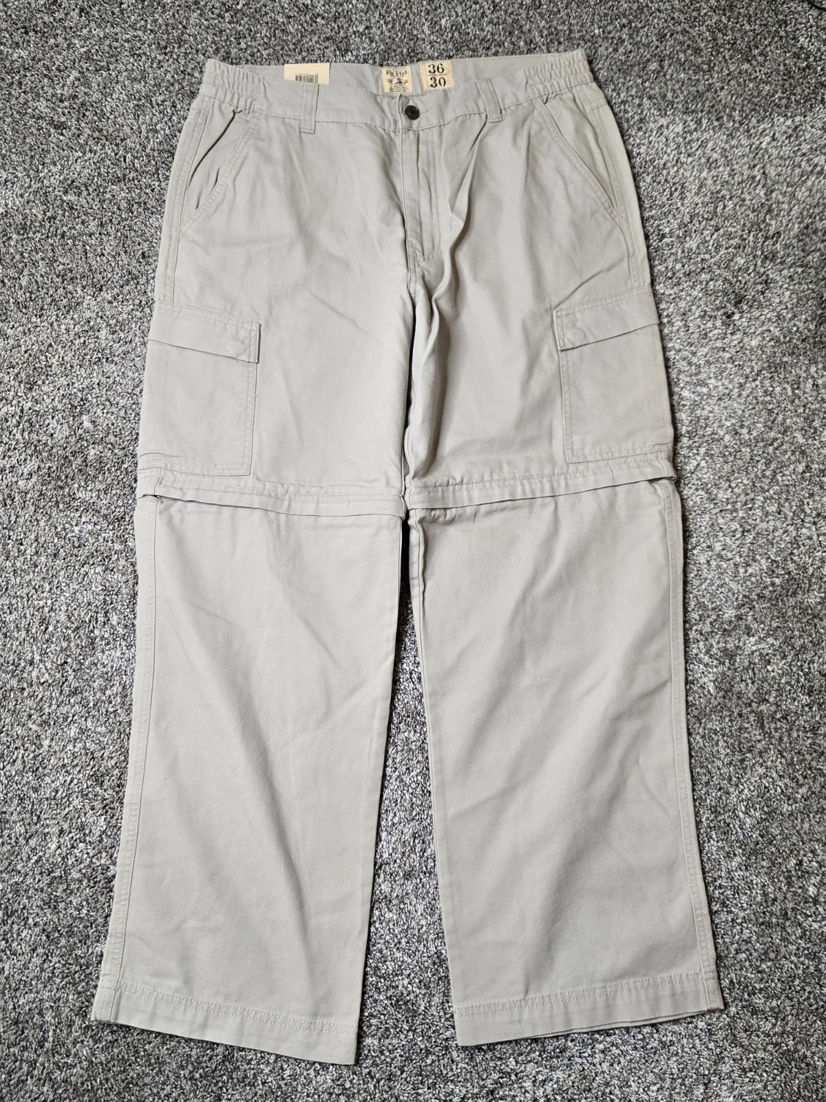 RedHead Men’s 36x30 Convertible Cargo Pants Zip-Off Hiking Trail NWT RH Canvas