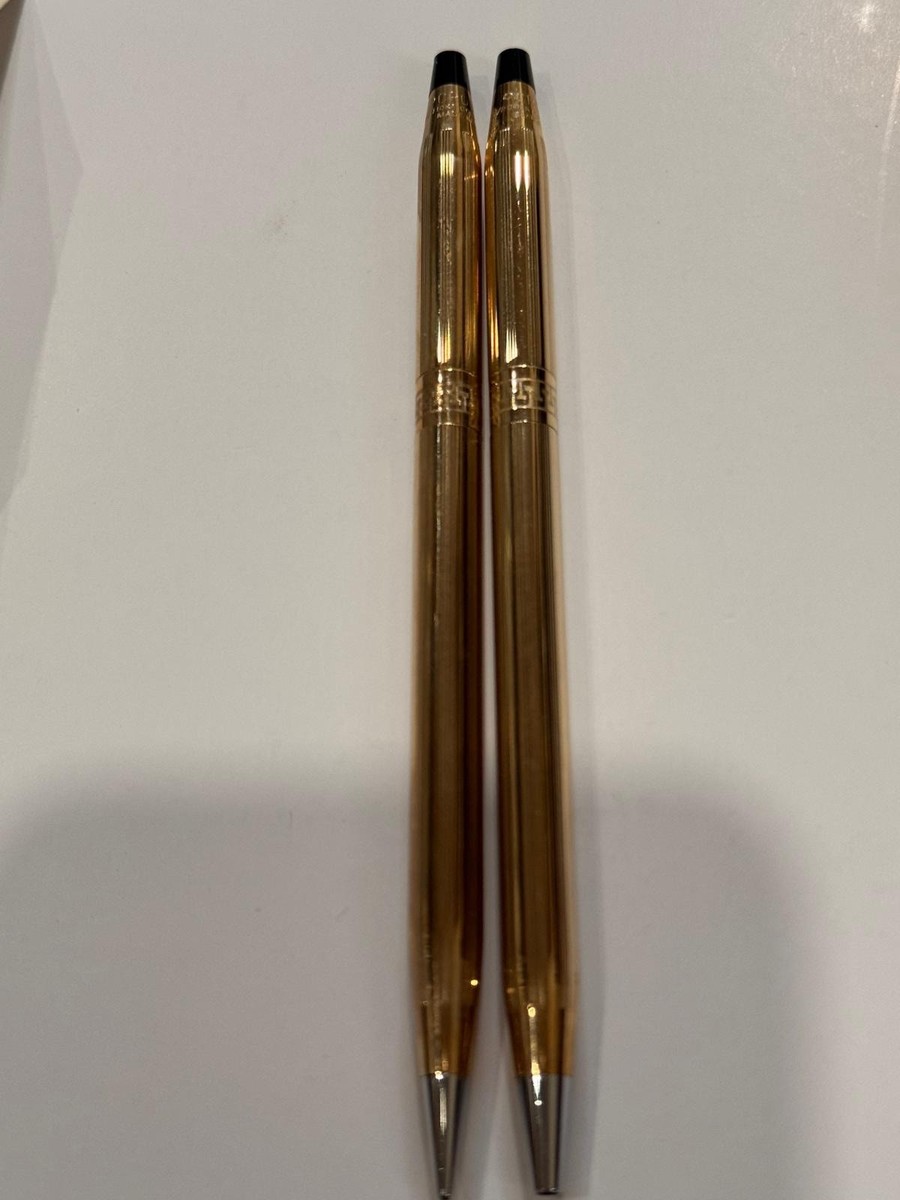 Cross Pen And Pencil Set 1/20 10K Gold Filled Pouch And Case | eBay