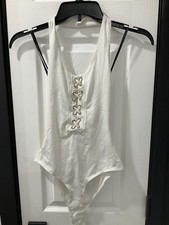 Women s White Bodysuit Material Girl Size XS