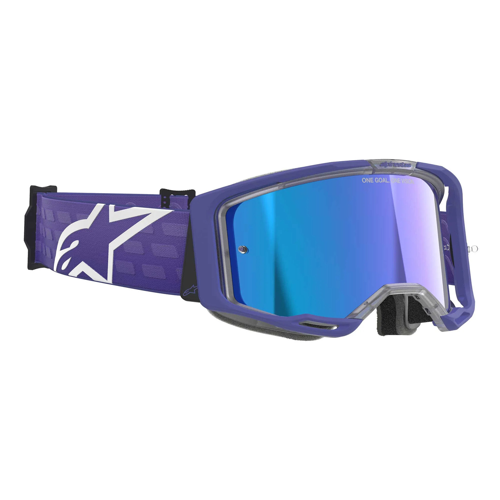 Alpinestars Vision 8 Corp Motocross Off-Road Goggles - Purple / Mirror Blue Lens - Image 3