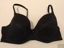 Victoria's Secret Black Body By Victoria Bra Lace Trim Detail 36D Lined Demi