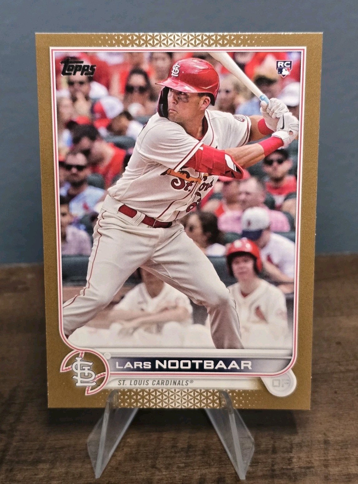 2022 Topps Series 1 Lars Nootbaar Gold Border 1592/2022 #58 St. Louis Cardinals