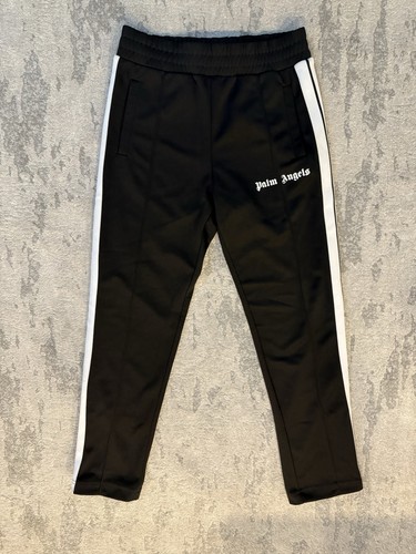 Palm Angels Black Track Pants White Side Stripe Logo