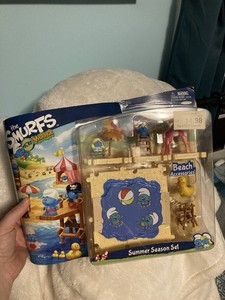 The Smurfs Micro Village Summer Season Beach Playset Boxed Figure Duck Accs