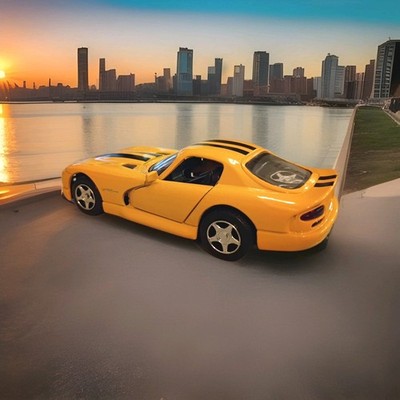 New Ray Speedy Power Dodge Viper GTS   Yelow 1:32 Scale Diecast