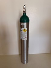 Empty Aluminum Oxygen Cylinder Tank, 690L Capacity, 29" T, UN1072, Green Siver