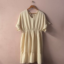 SHEIN Curve Cream Ribbed Mini Dress Size 2XL GUC