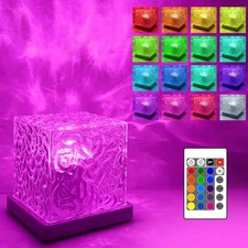16 Colors Ocean Wave Projector Light Cube Lamp with Remote Control for Bedroom..