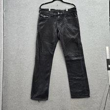 True Religion Men Jeans 30 Black Denim Guitar Buddha Ricky Flap Relaxed Straight