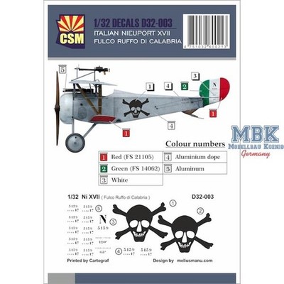 Copper State Models CSM-D32003 Italian Nieuport XVII Fulco Ruffo Di Calabria