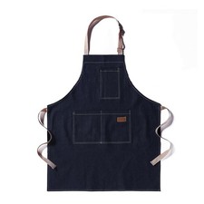 Denim Apron with 3 Pockets Unisex Jean Apron Adjustable Bib Apron for Work Ki...