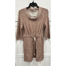 Saturday Sunday Cowl Neck Knit Dress Drawstring Waist Casual Comfy Size S