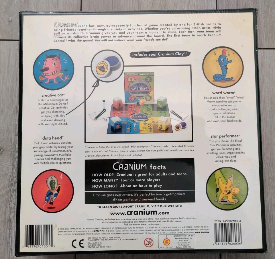 Cranium Board Game - Brand NIB Rare 2003 Version - Family Brain Game - Image 2 of 3