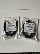 2x GearIT Braided Speaker Wire (3ft), Dual Gold Plating, OFC Construction, Black