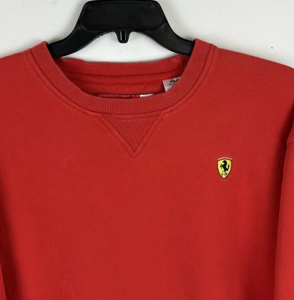 Hombre Fila Ferrari Bordado/Cuello Redondo/Sudadera/Rojo/Talla XL Foto 4 de 4