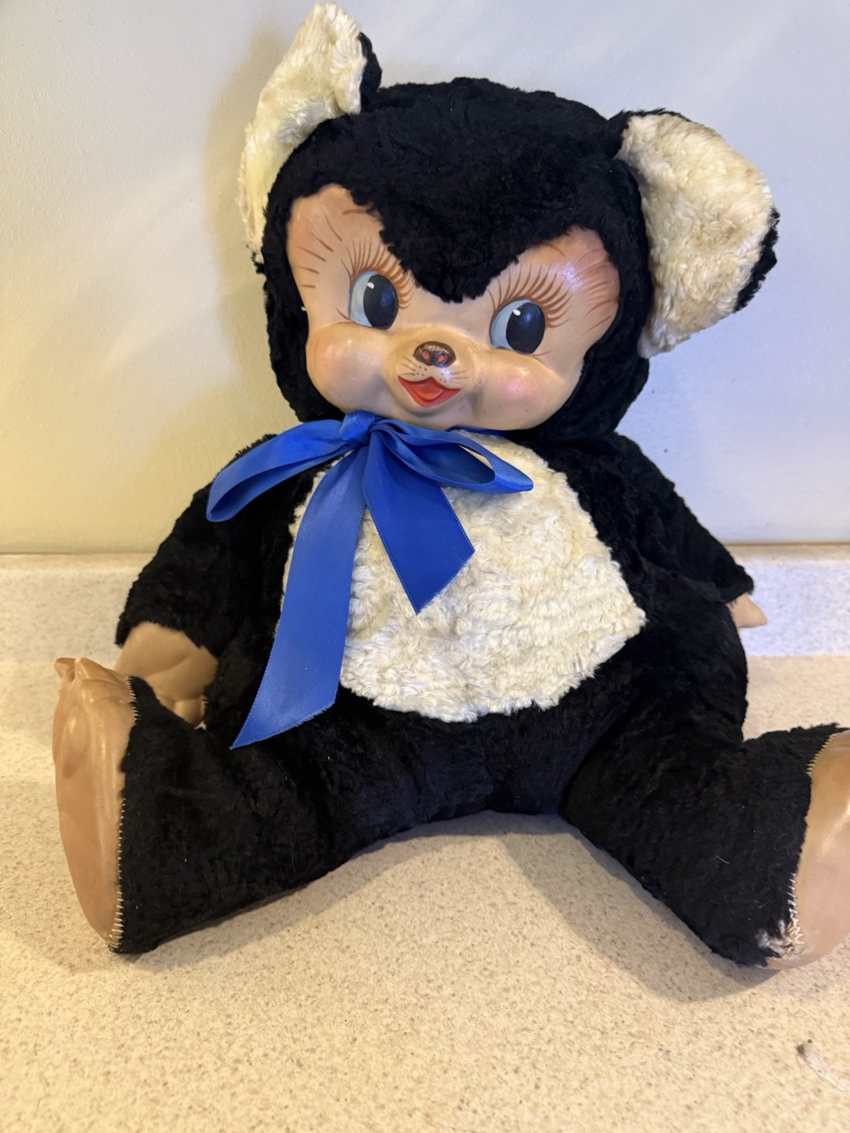 Vintage 1950's Rushton Star Creation Plush Bear with Rubber Face