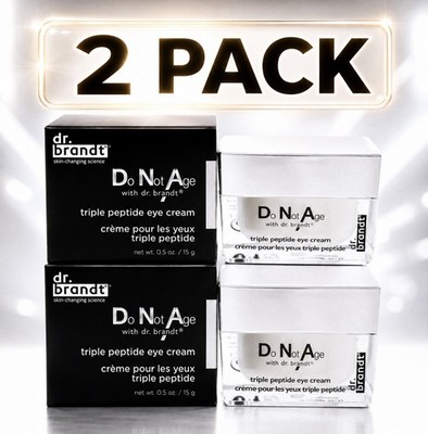 2 PACK Dr. Brandt Do Not Age by Dr. Brandt, Triple Peptide Eye Cream-0.5oz. X 2