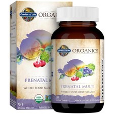 Garden of Life Organics Women  s Prenatal Multivitamin with Vitamin D3, B6, B...