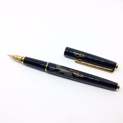 Pilot Maki-E KOKKOKAI Crane Black Fountain Pen 14K F Nib
