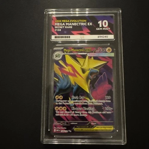 Mega Manectric Ex [158/132] MegaEvolution Ultra Rare Ace Grade 10