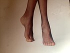 A New Day fashion fishnet tights w/side stripes, color ebony, size: S/M — photo 4