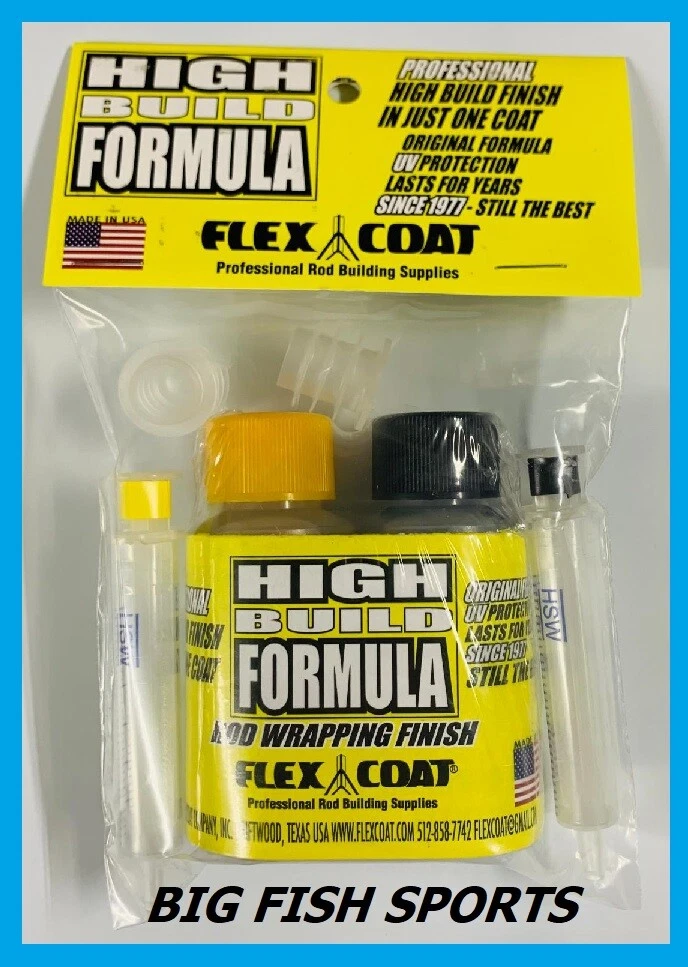 FLEX COAT HIGH BUILD ROD WRAPPING FINISH, 2 oz KIT W/SYRINGES #F2S FREE USA  SHIP