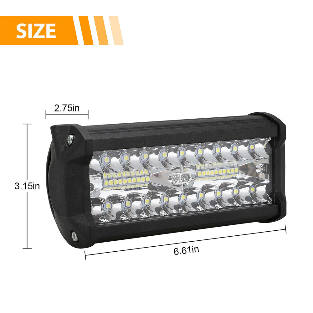 2x 7Inch 30000LM LED Work Light Bar Flood Spot Pod Offroad Fog Driving ATV Truck