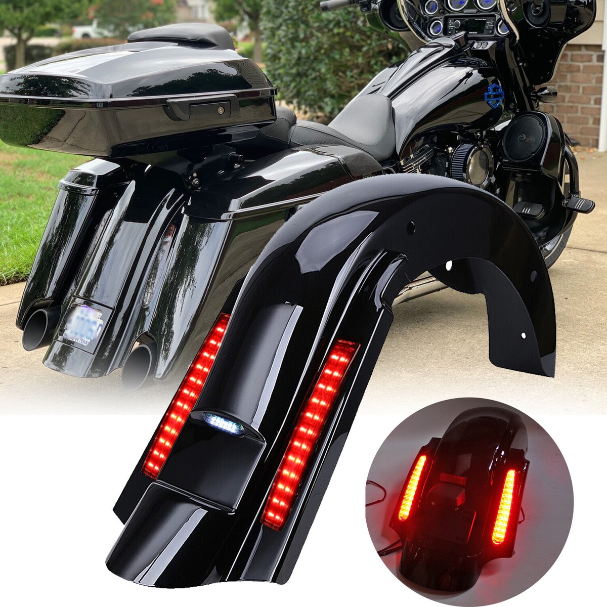 CVOモデル　リアフェンダー エクステンション CVO Stretched Rear Extended Fender For Harley Touring Street Glide
