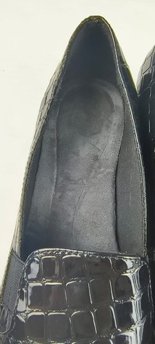 Hush Puppies Soft Style Women's Size 9 Loafer Faux Reptile Leather Wide Black - Picture 14 of 15
