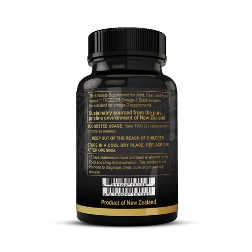 FREZZOR Omega 3 Black Green Lipped Mussel Oil Capsules - 120 Count - Picture 8 of 8