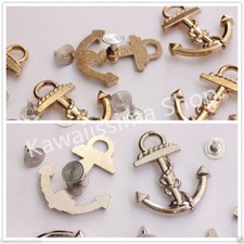 Borchie sfuse ad ANCORA con rivetto in lega 31*26mm colori argento / oro rosa