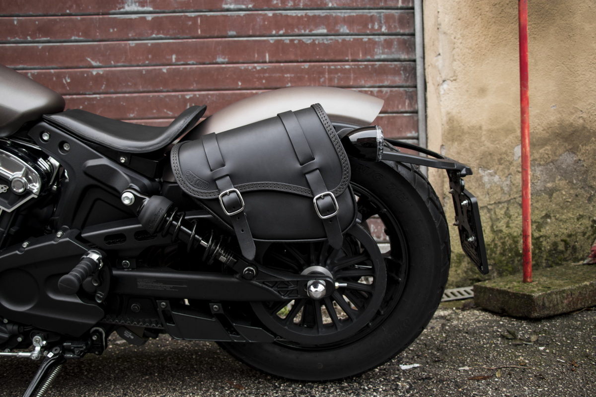 FOR 2018 2024 INDIAN SCOUT BOBBER LEATHER SADDLE BAG LEFT SIDE