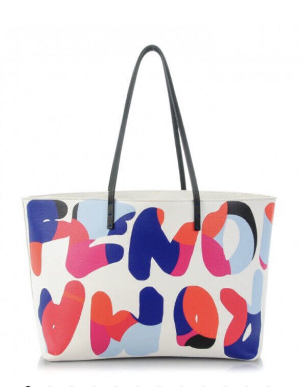 Fendi Roma Vitello Elite Signature Graffiti Print Roll Tote Fendi Roma Vitello Elite Signature Graffiti Print Roll Tote