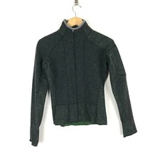 Mountain Hardwear Women's S Green Gray Wool Blend Sweater Full Zip Active A4