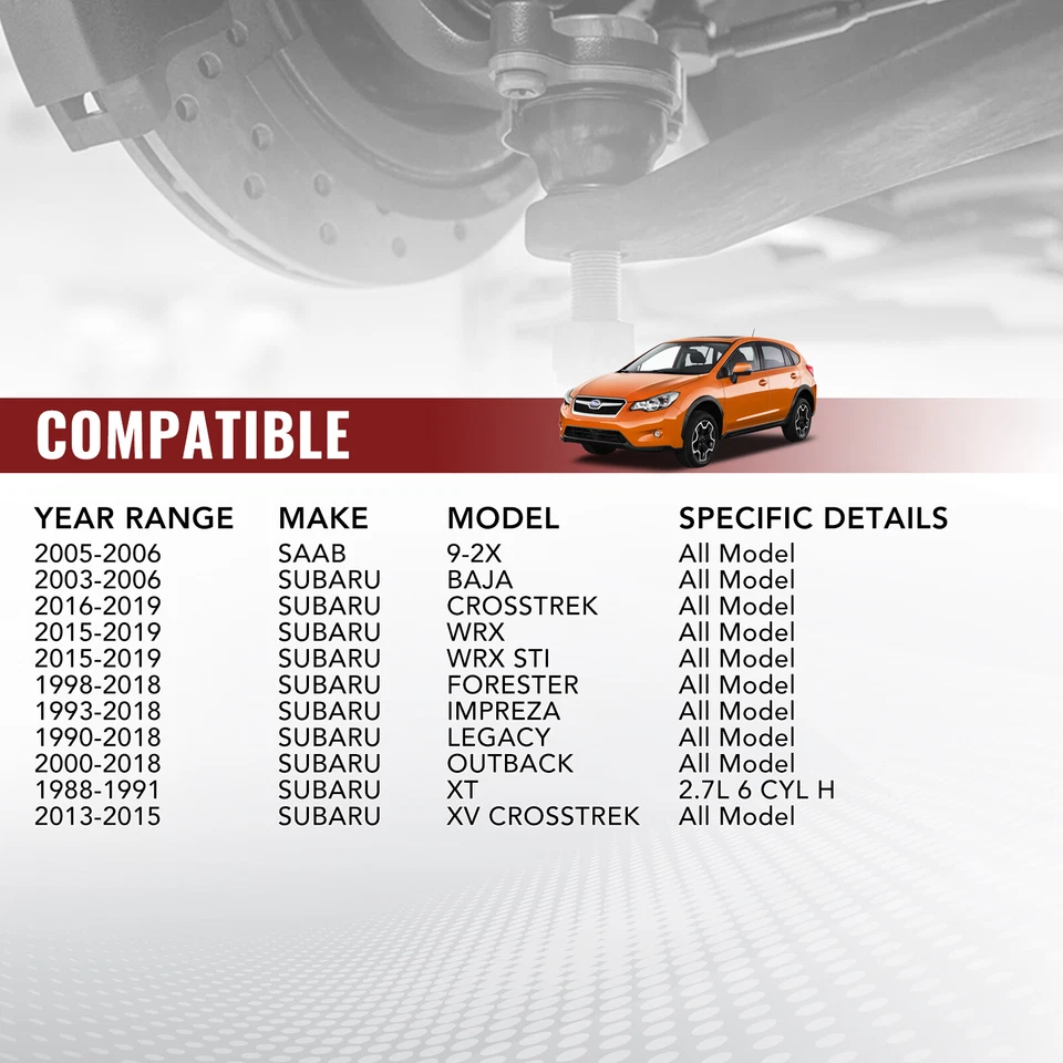 2 Front Lower Ball Joints K9513 Fit Saab 9-2X Subaru Crosstrek Legacy WRX STI Foto 2 de 4