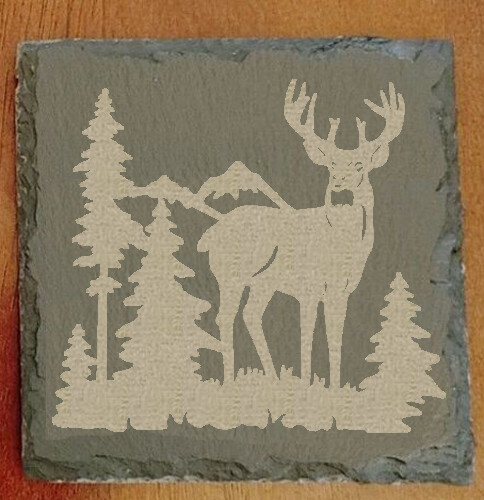 Yellowstone Yosemit Montana Cabin Coaster Man Cave Moose Elk Buck Deer Wolf Fish - Picture 7 of 15